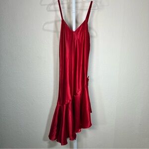 Vintage Deadstock NWT Victorias Secret Gold Label Satin Nightie M Asymmetrical